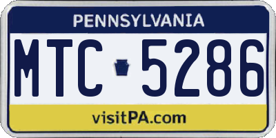 PA license plate MTC5286