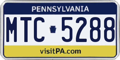 PA license plate MTC5288