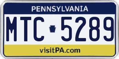 PA license plate MTC5289