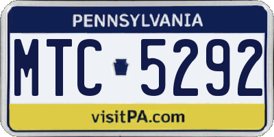 PA license plate MTC5292