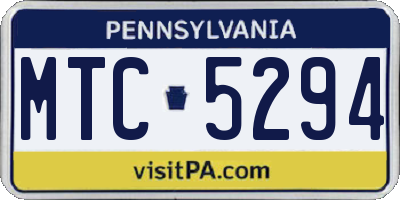 PA license plate MTC5294