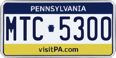 PA license plate MTC5300