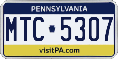 PA license plate MTC5307