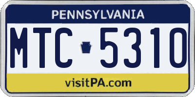 PA license plate MTC5310