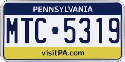 PA license plate MTC5319