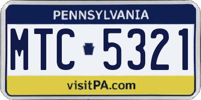 PA license plate MTC5321