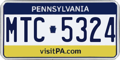 PA license plate MTC5324