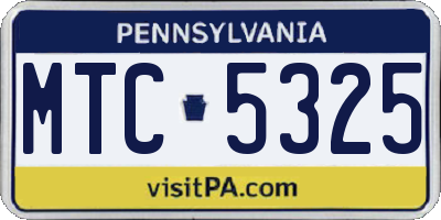 PA license plate MTC5325