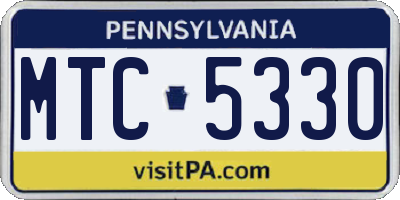 PA license plate MTC5330