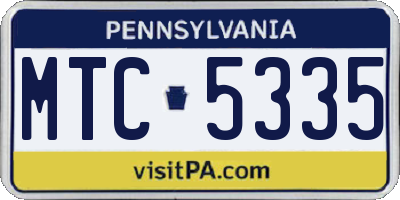 PA license plate MTC5335