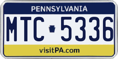 PA license plate MTC5336
