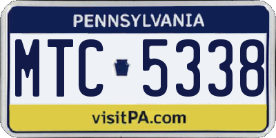 PA license plate MTC5338