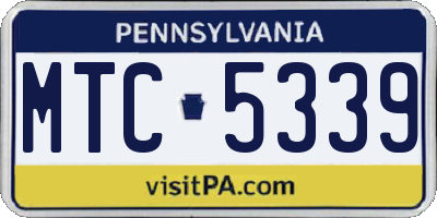 PA license plate MTC5339