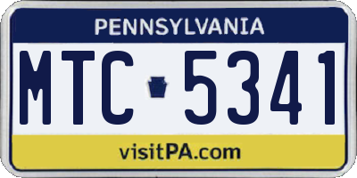 PA license plate MTC5341