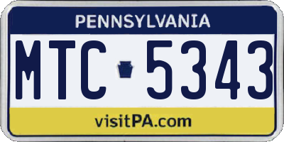PA license plate MTC5343