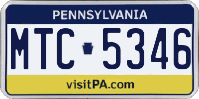 PA license plate MTC5346
