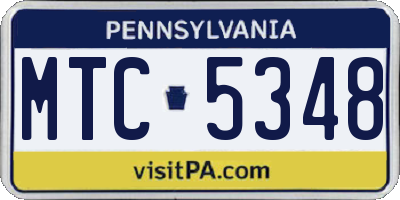 PA license plate MTC5348