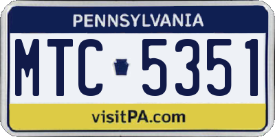 PA license plate MTC5351