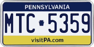 PA license plate MTC5359