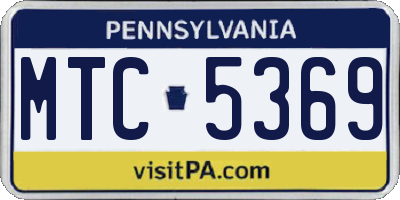 PA license plate MTC5369