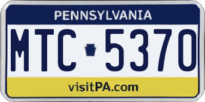PA license plate MTC5370