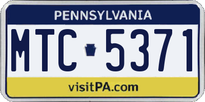 PA license plate MTC5371