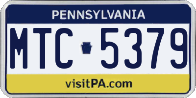 PA license plate MTC5379