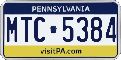 PA license plate MTC5384