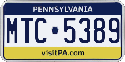 PA license plate MTC5389