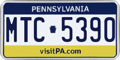 PA license plate MTC5390