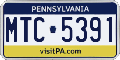 PA license plate MTC5391