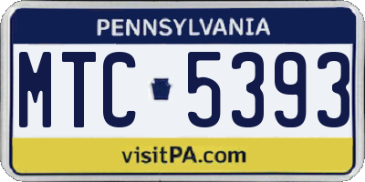PA license plate MTC5393