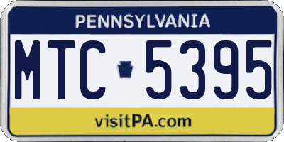 PA license plate MTC5395