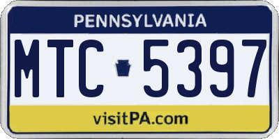 PA license plate MTC5397