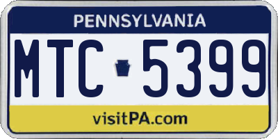 PA license plate MTC5399