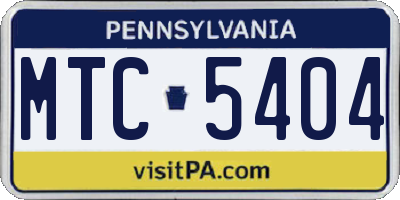 PA license plate MTC5404