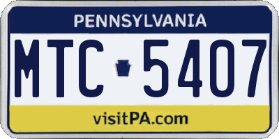 PA license plate MTC5407