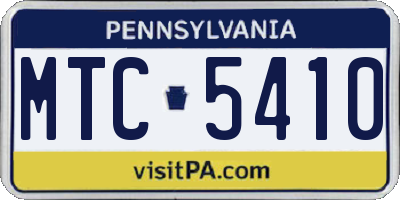 PA license plate MTC5410