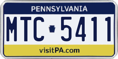 PA license plate MTC5411