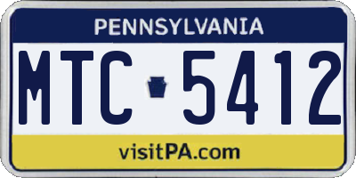 PA license plate MTC5412