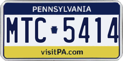 PA license plate MTC5414