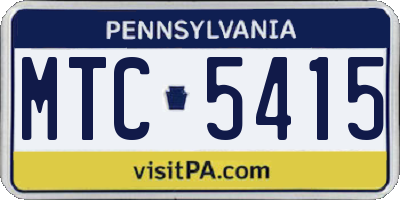 PA license plate MTC5415