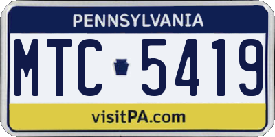 PA license plate MTC5419