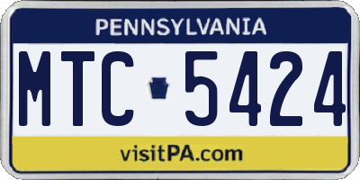 PA license plate MTC5424
