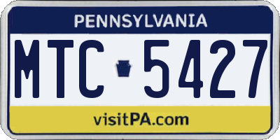 PA license plate MTC5427