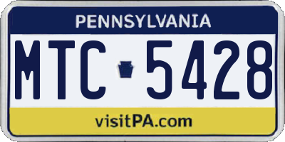 PA license plate MTC5428