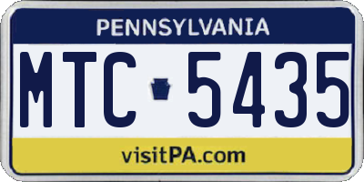 PA license plate MTC5435