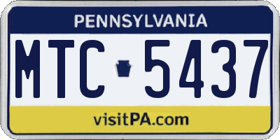 PA license plate MTC5437