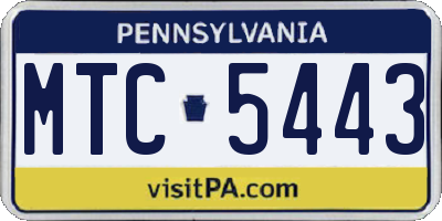 PA license plate MTC5443