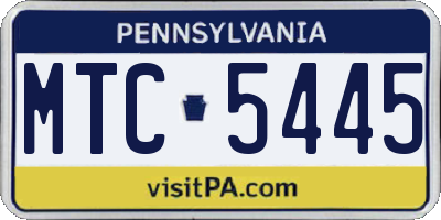 PA license plate MTC5445